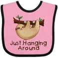 thumbnail image 3 of Inktastic Just Hanging Around with Cute Sloth Boys or Girls Baby Bib, 3 of 4