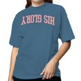 thumbnail image 2 of His Glory Christian Faith Women's Blue T-shirt, 2 of 3
