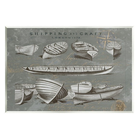 Stupell Various Boats Watercraft Vessels Transportation Painting Wall Plaque Unframed Art Print Wall Art