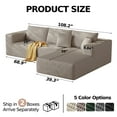 thumbnail image 3 of CHORRO Sectional Boneless Cloud Sofa,Modern Modular L-shape Couch for living room,Corduroy Convertible Sponge Sleeper Sofas(Camel,Right Chaise)108'', 3 of 9