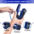 thumbnail image 3 of RJ45 Crimp Tool Kit Through Ethernet Cat6 Cat6a Cat5e Crimping Tool with 20PCS Cat6 Pass-Thru Connectors,20 Covers,1 Wire Cutter Plier,1 Mini Wire Stripper and 1 Network Cable Tester, 3 of 8