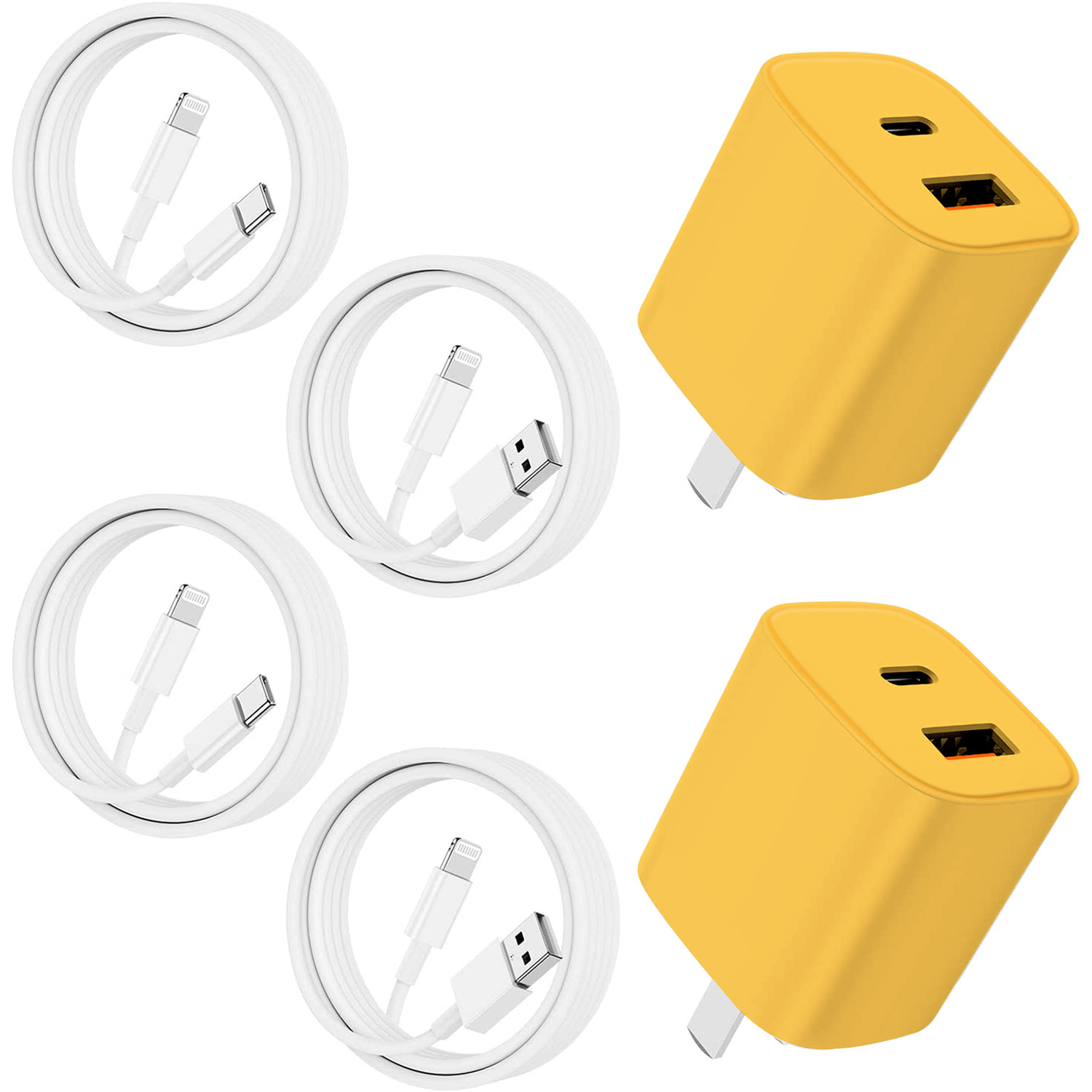 2 Pack Dual Port A/C Phone Charger 35W USB C Wall Charger Block with 4