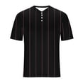 thumbnail image 5 of COSFO Short Sleeve Mens T Shirts Casual Henley Tops Loose Pullover Striped Button Mens Graphic Tees, 5 of 5