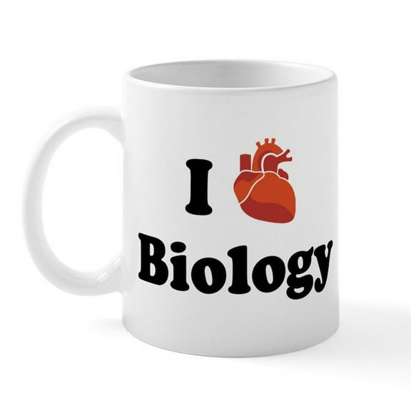 CafePress - I (Heart) Biology Mug - 11 oz Ceramic Mug - Novelty Coffee Tea Cup