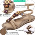 thumbnail image 3 of SWQZVT Women's Slide Flat Sandals Comfortable Slip On Sandals for Women Casual Summer Thong Summer Leather Sandals Shoes, 3 of 6