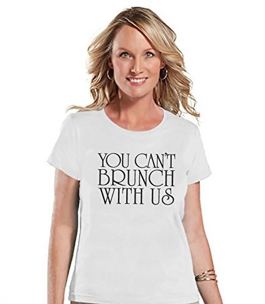 Shut The Brunch Up Humorous Gift for Her Funny Brunch Shirt Brunch Squad Womens Grey T-shirt Brunch Shirt Gift for Friend