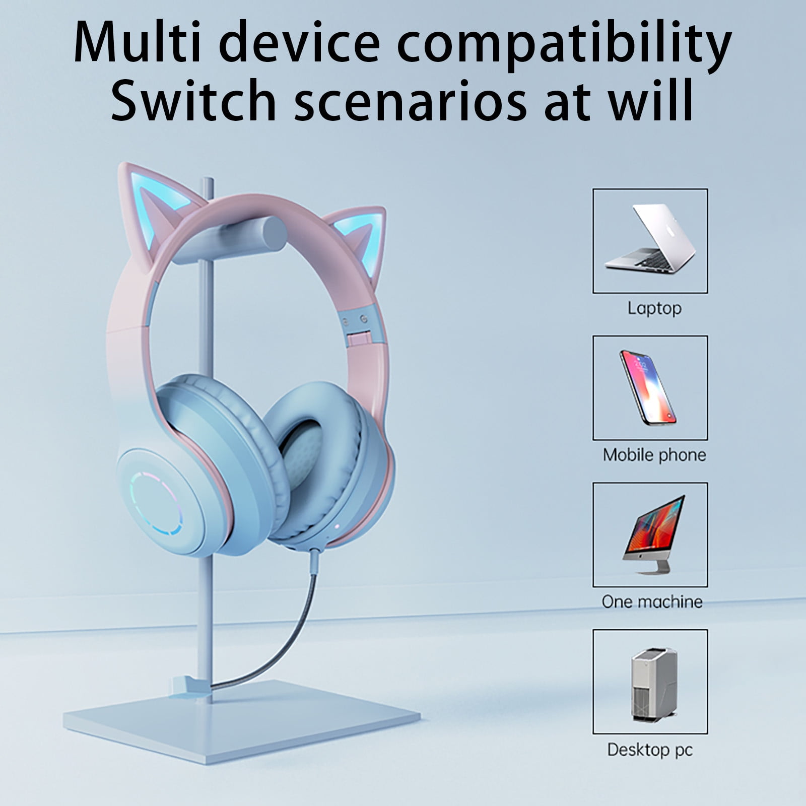 Wireless Bluetooth On-Ear Headphones, ios & Android Compatible, Up to 50 Hours of Battery Life,Blue