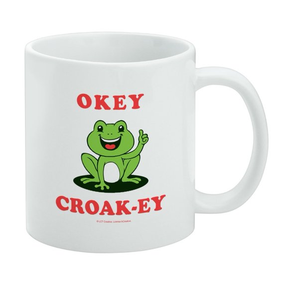 Okey Croak-ey Dokey Frog Funny Humor White Mug