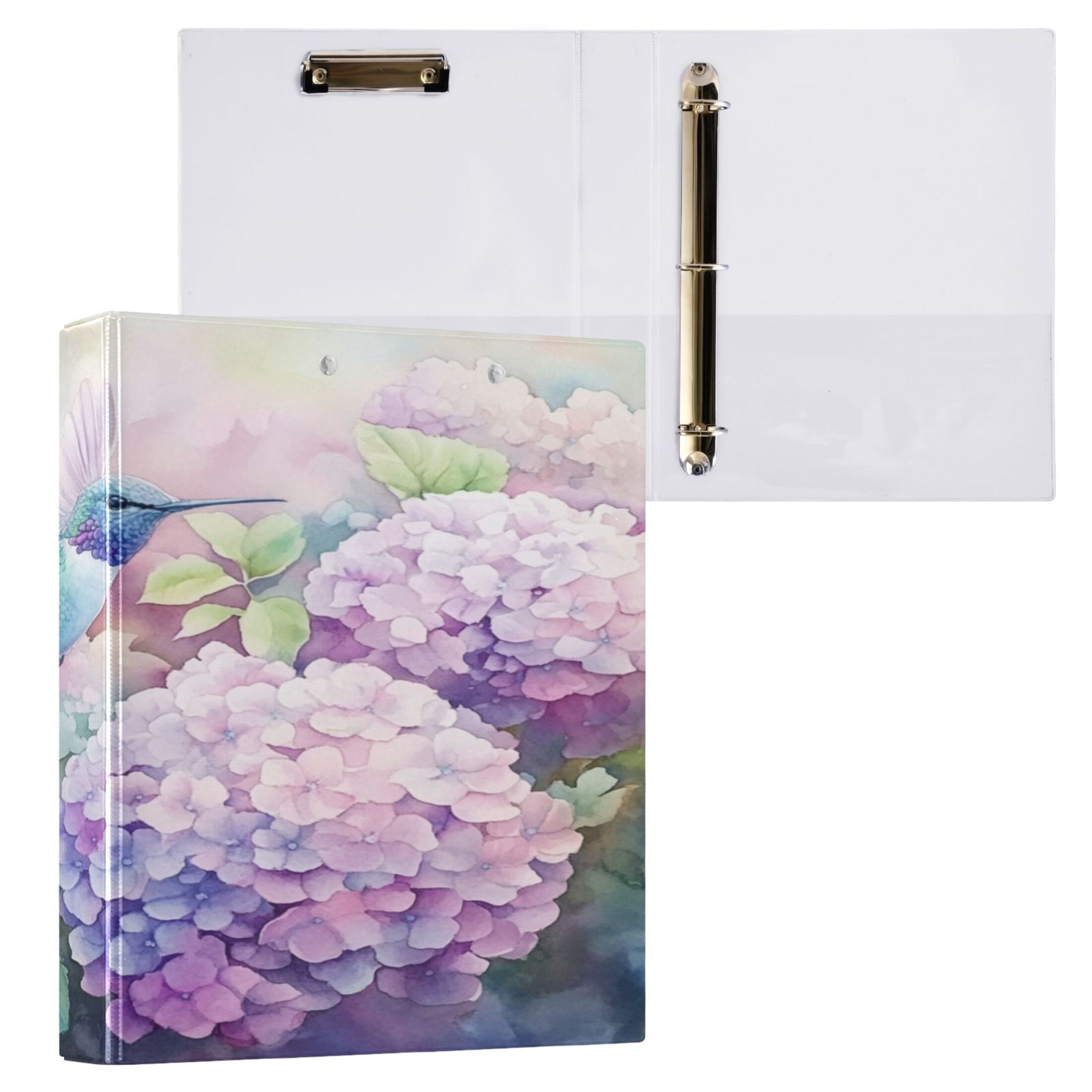 WOBOGO Colorful Pretty Bird File Folders Extra Large Capacity to Hold 200 Sheets of Documents Hard Shell Ring Binder for School Home Office