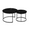 Black, variant on Homy Casa Nesting Coffee Table Set of 2, Round Marble Look Tables with Metal Frame