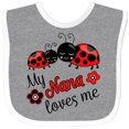 thumbnail image 3 of Inktastic My Nana Loves Me with Cute Ladybugs Boys or Girls Baby Bib, 3 of 4