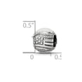thumbnail image 2 of 925 Sterling Silver Polished Oxidized Reflections Usa Flag Baseball Bead Charm 9.09x8.18mm Wide Pendant Necklace for Wom, 2 of 2