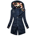 thumbnail image 1 of Women Solid Color Coat Fluffy Jacket Windproof Outer Coat Long Sleeve Cardigan Button Down Overcoat Warm Winter Overcoat, 1 of 2