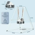 thumbnail image 2 of 3-in-1 Kids Swing Set, Safety Belt,Indoor/Outdoor,Easy Assembly,Sturdy Metal Stand for Playground/Backyard/Nursery,Gray, 2 of 4