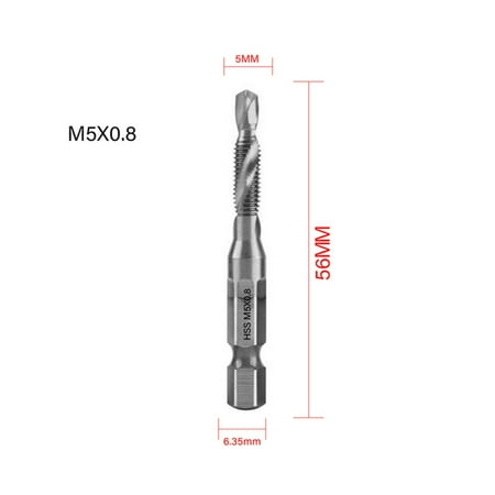 

1PC Tap Drill Bit Hex Shank HSS Threaded Bit Screw Machine Compound Tap M3-M10