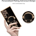 thumbnail image 2 of for Samsung Galaxy S23 Ultra Case Cute 6D Astronaut Case with Stand Function Luxury Plating Case Cover Slim Fit Soft TPU Shockproof Bumper Protective Electroplated Case for Girls Boys,Black, 2 of 12
