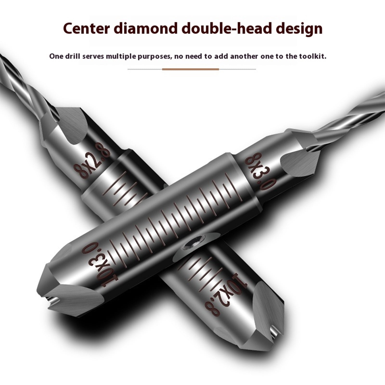Double Purpose Countersink Drill Bit Set with Converts 45 Degree Chamfer Head and Ergonomic Grip Design