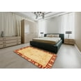 thumbnail image 4 of Ahgly Company Indoor Square Abstract Chrome Gold Yellow Oriental Area Rugs, 6' Square, 4 of 6