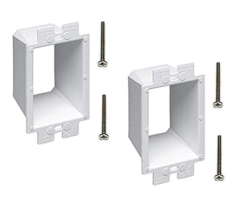 iMBAPrice BE1-2 (1-Gang) Electrical Power Outlet Box Extender - White 2-Pack