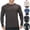 Dark Blue, variant on Mens Fall Crewneck Shirt Long Sleeve Anti-Wrinkle Casual Muscle T Shirts Longline Ribbed Shirts Black L(L)