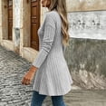 thumbnail image 5 of ClodeEU Women's V Neck Long Sleeve Swing Tunic Top,Solid Loose Flowy Casual Blouse Gray,Women's Plus L, 5 of 9