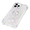thumbnail image 4 of Funda para iPhone 14 Pro con Brillo Líquido Flotante, Purpurina, Parachoques y Anillo Giratorio Soporte, 4 of 5