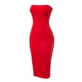 thumbnail image 3 of FashionMille Women's Casual Basic Slim Fit Sleeveless Tube Sexy Strapless Bodycon Midi Dress, 3 of 5