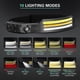 thumbnail image 2 of 2 Pack Headlamp Rechargeable Super Bright LED Headlamp with Sensor Control Headlight 10 Light Modes IPX4 Waterproof Adjustable Strap Lightweight Suita, 2 of 5
