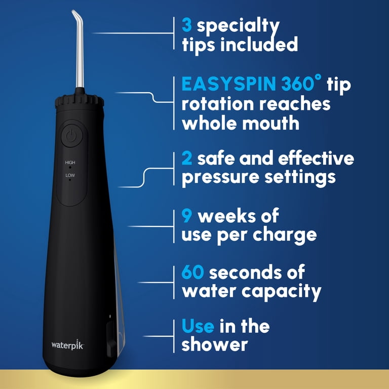 Waterpik Cordless Plus 5000 Water Flosser with 2 Settings, 3 Tips
