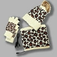 thumbnail image 2 of CHENge Women'S Winter 3 Piece Cable Knit Hat Gloves & Scarf Set Red Leopard Print Knit Winter Scarf Hat and Gloves Set for Women Men Cold Weather Accessories(Yellow,One Size), 2 of 4