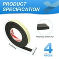 thumbnail image 2 of 3/4 Inch x 16.4 Ft Weather Stripping Door Seal Strip, 4 Roll 3mm Thick EVA Self Adhesive Foam Seal Tape for Door Window Insulation, Black, 2 of 6
