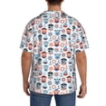 thumbnail image 3 of Pofeuu Nautical And Pirate Owls Print Mens Casual Short Sleeve Shirts Beach Summer Spread Collar Pocket Tops Men's Casual Short-sleeved Shirt-XX-Large, 3 of 5