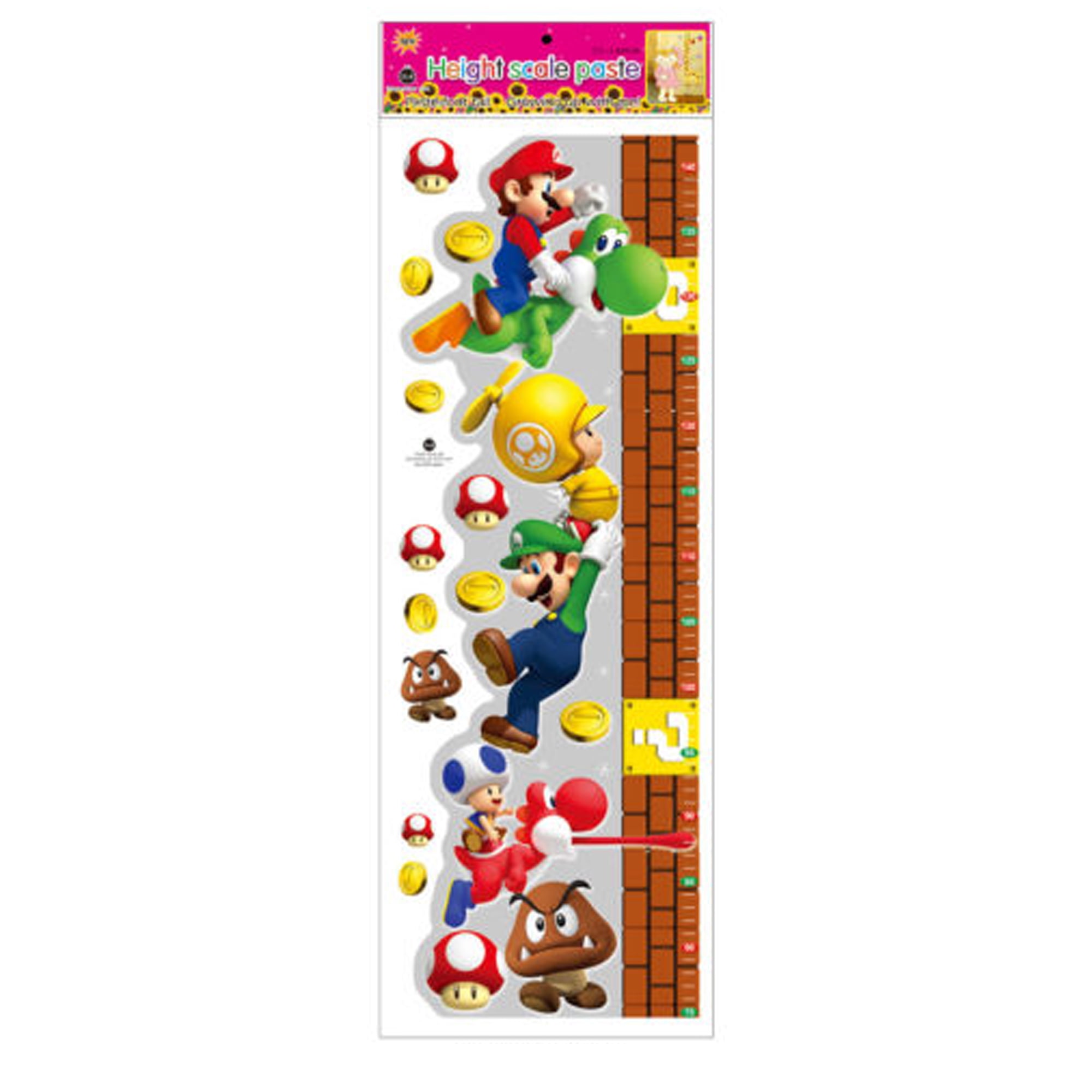 Super Mario Height Chart Wall Sticker for Kid RoomChildren Growth Chart Decal 
