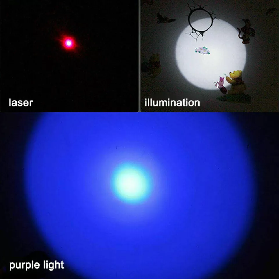 CIRCLE- Usb Rechargeable Red Laser Pointer Pen Single Beam Mini Led Flashlight Uv Light
