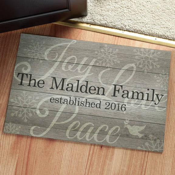 Joy, Love & Peace Personalized Doormat