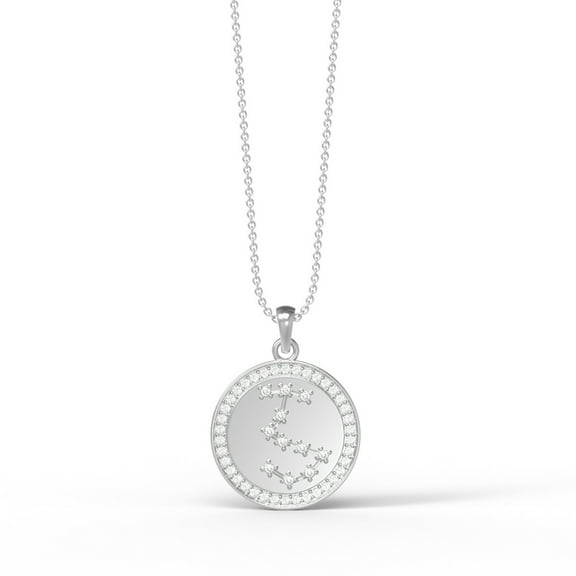 AVDAN 0.59 Ctw Round Moissanite Diamond 925 Sterling Silver Scorpio Zodiac Sign Necklace