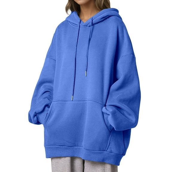 Bmisegm Women's Hoodies & Sweatshirts Comfortable Thickened Pullover Hoodie with Pockets Women's Hoodies and Sweatshirts for Korean Style BU3 M