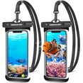 thumbnail image 1 of Funda impermeable para teléfono UnbreakCable IPX8 de 7 pulgadas, paquete de 2 unidades, negra, 1 of 8