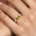 thumbnail image 4 of Gem Stone King 14K Two Tone Gold Yellow Citrine and Lab Grown Diamond Engagement Ring for Women | 4.40 Cttw | Round 10MM | Gemstone November Birthstone | Size 8, 4 of 6