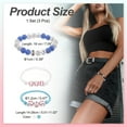 thumbnail image 2 of Uxcell Baseball Necklace Set 7.09'' Bling Rhinestone Beaded Chain Bracelet with Baseball Strings White Blue 4 Pcs, 2 of 6