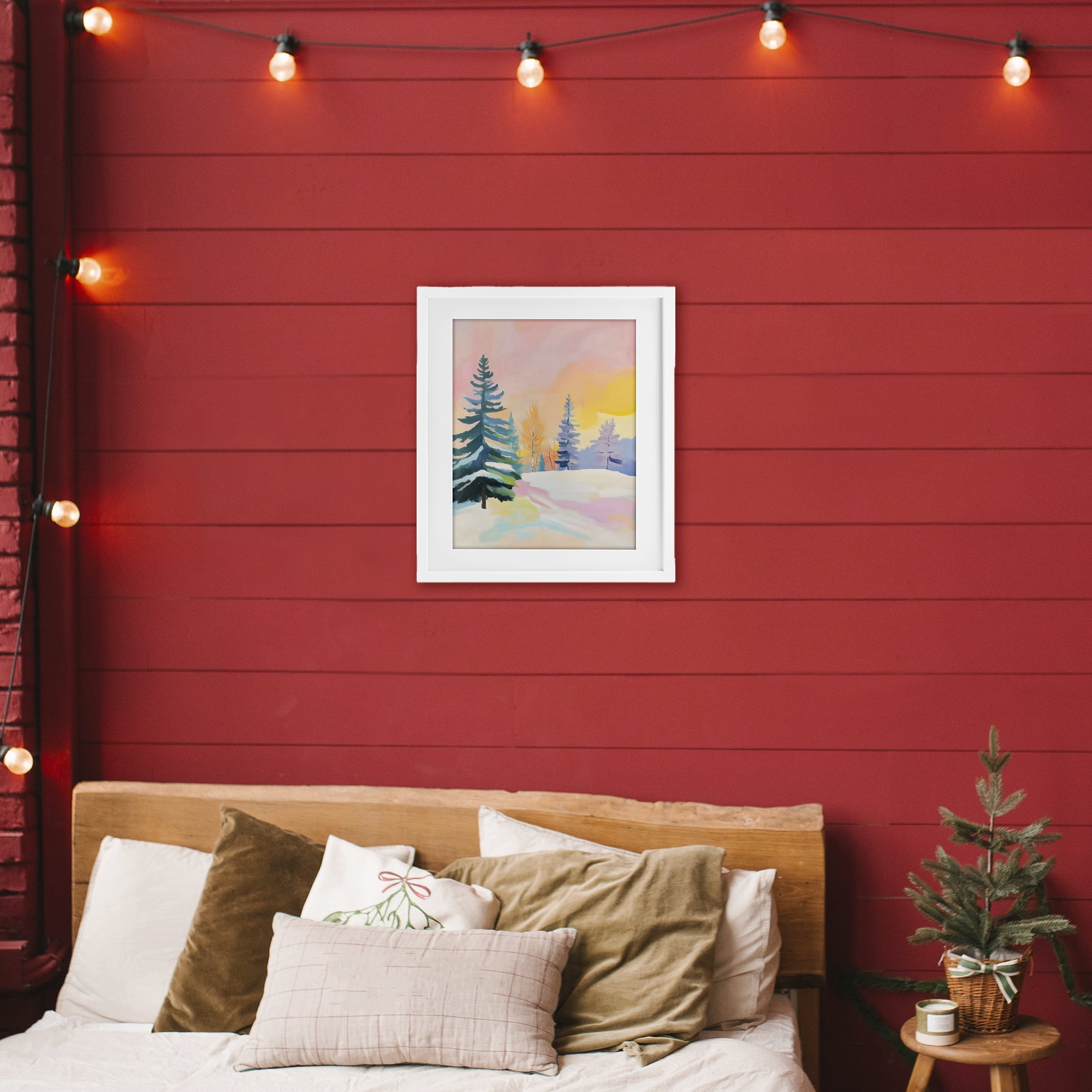 Stupell Industries Winter Forest Snowscape in Pastels White Framed Print Under Glass, design by The Prints Vibe