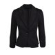 thumbnail image 3 of Chaquetas de traje de rayas Chaqueta de traje de ocio de manga media con un botón y ajuste entallado de color liso para mujer,blazer moda（Negro， XL), 3 of 4