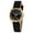 Black, variant on Gold Watch for Women, Classic Dressy Ladies Wristwatches with Canvas Strap, Small Sub Dial, Red Second Hand, Casual Women Watches, Gold