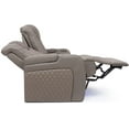 thumbnail image 6 of Seatcraft Anthem Italian Leather Sofa w/Fold-Down Table, Living Room, Power Headrest, Power Recline, Gray, 6 of 8