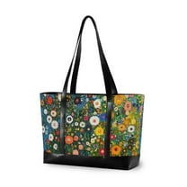 FORMRS Laptop Tote Bag for Women with 15.6" Computer Compartments Handbag, Green Floral Garden