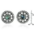 thumbnail image 2 of Stylish Flower with Abalone Shell Inlaid Center Sterling Silver Stud Earrings, 2 of 5