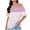 Pink1, variant on fatyb Womens One Shoulder Tops Short Sleeve Loose T Shirts Print Summer Casual Blouses for Women