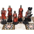 thumbnail image 5 of Medieval Times Crusades Red White Maltese Knight Chess Set 17" Mosaic Color BD, 5 of 8