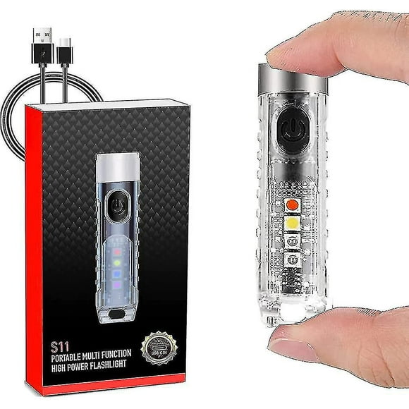 S11 Mini Led Keychain Flashlights 400 Lumens Usb Rechargeable Tactical Port Ssxjv