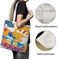 thumbnail image 3 of Pokonyan Bolso de tela con estampado de lienzo para mujer, bolsa de compras reutilizable y estética, con cremallera interior, regalo para mujer,40*40cm., 3 of 6